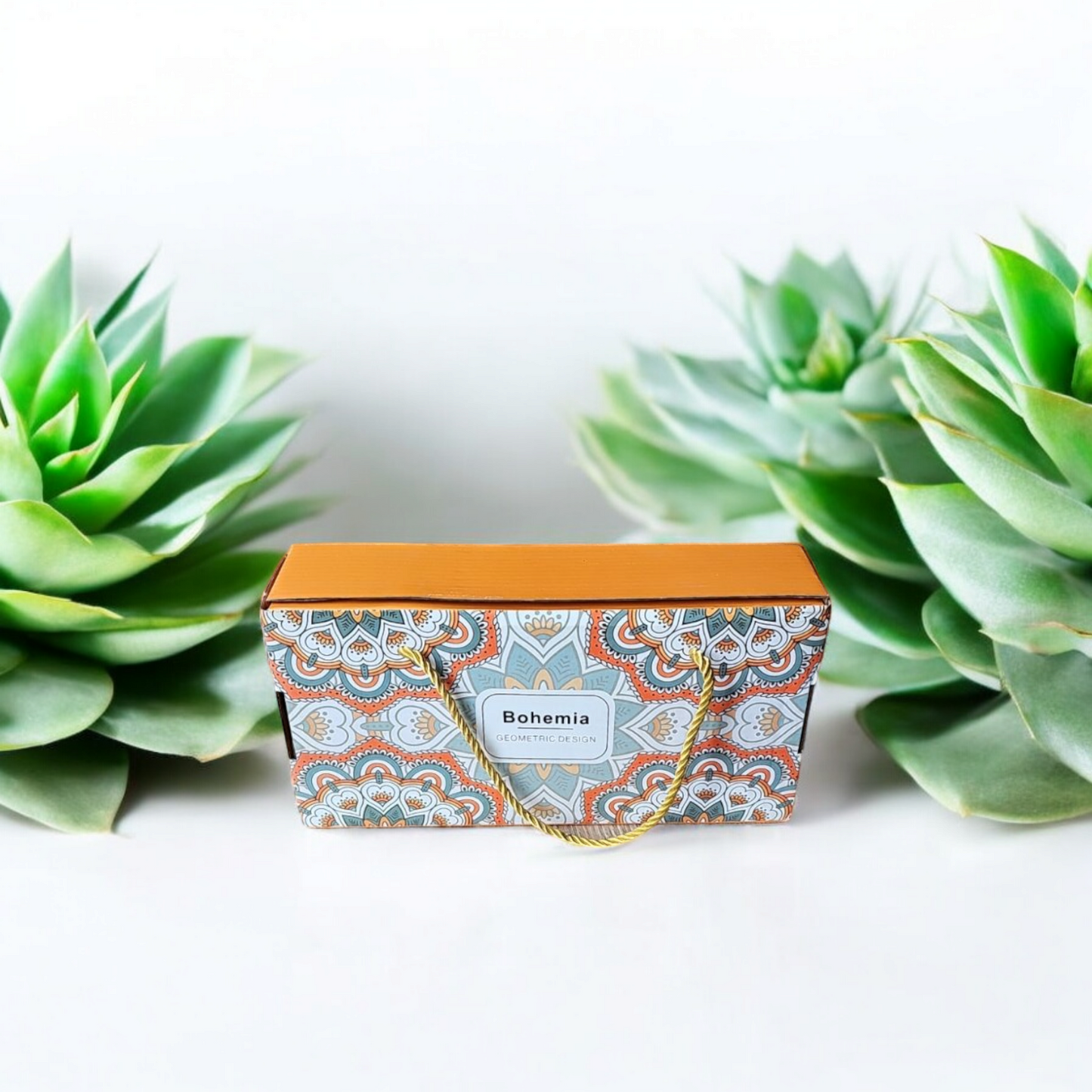 Bohemian Ceramic Soup Bowl Set with Chopsticks - Set of 2 | Gift Box | Microwave & Dishwasher Safe
