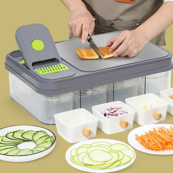 Raptor Home 28-Piece Vegetable Slicer & Chopper with Stainless Steel Cutting Board