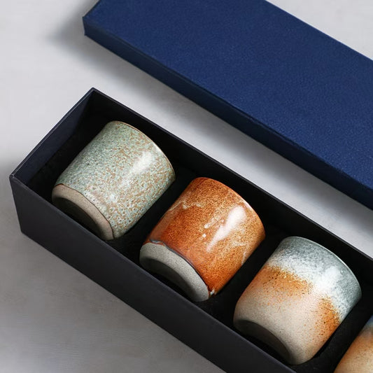 Raptor Home Japanese Glazed 220ml Coffee & Tea Cups in a gift box - set of 4