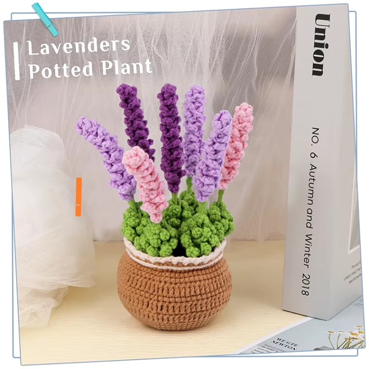 Raptor Home DIY Crochet Kit – Complete Lavender Flower Pot for Beginners