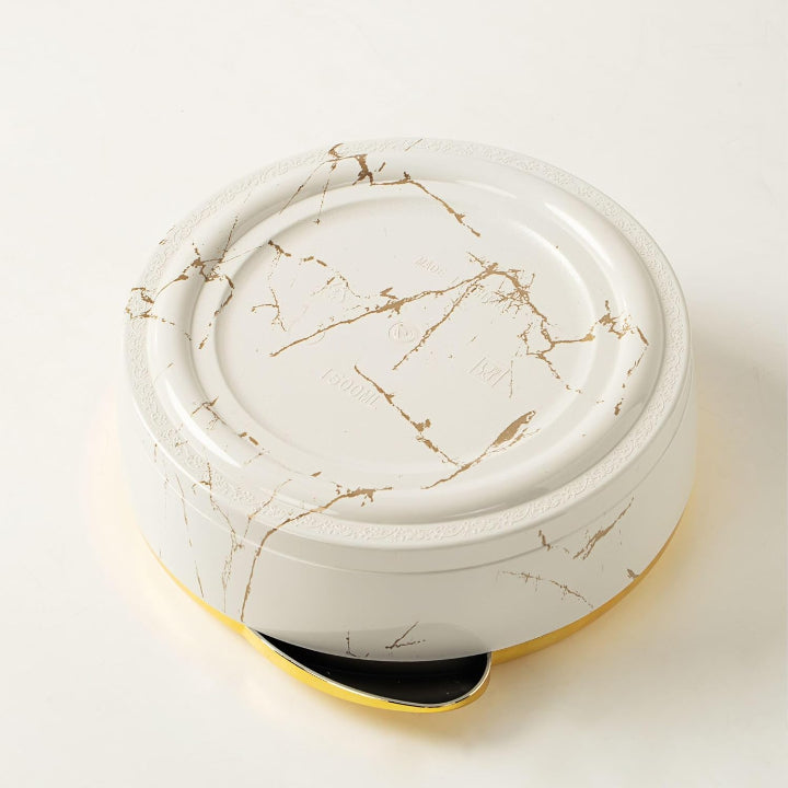 Raptor Home Set of 3 Marble-Design Thermo Casseroles - 1.5L, 2L, 2.5L | Built-In Insulation | Airtight & Lightweight