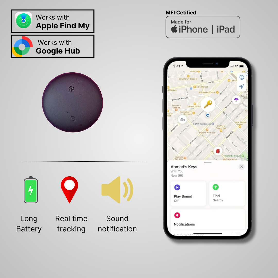 Raptor Home Smart Tag 2 in 1 – Bluetooth Tracker with Silicone Cover for Android and Apple
