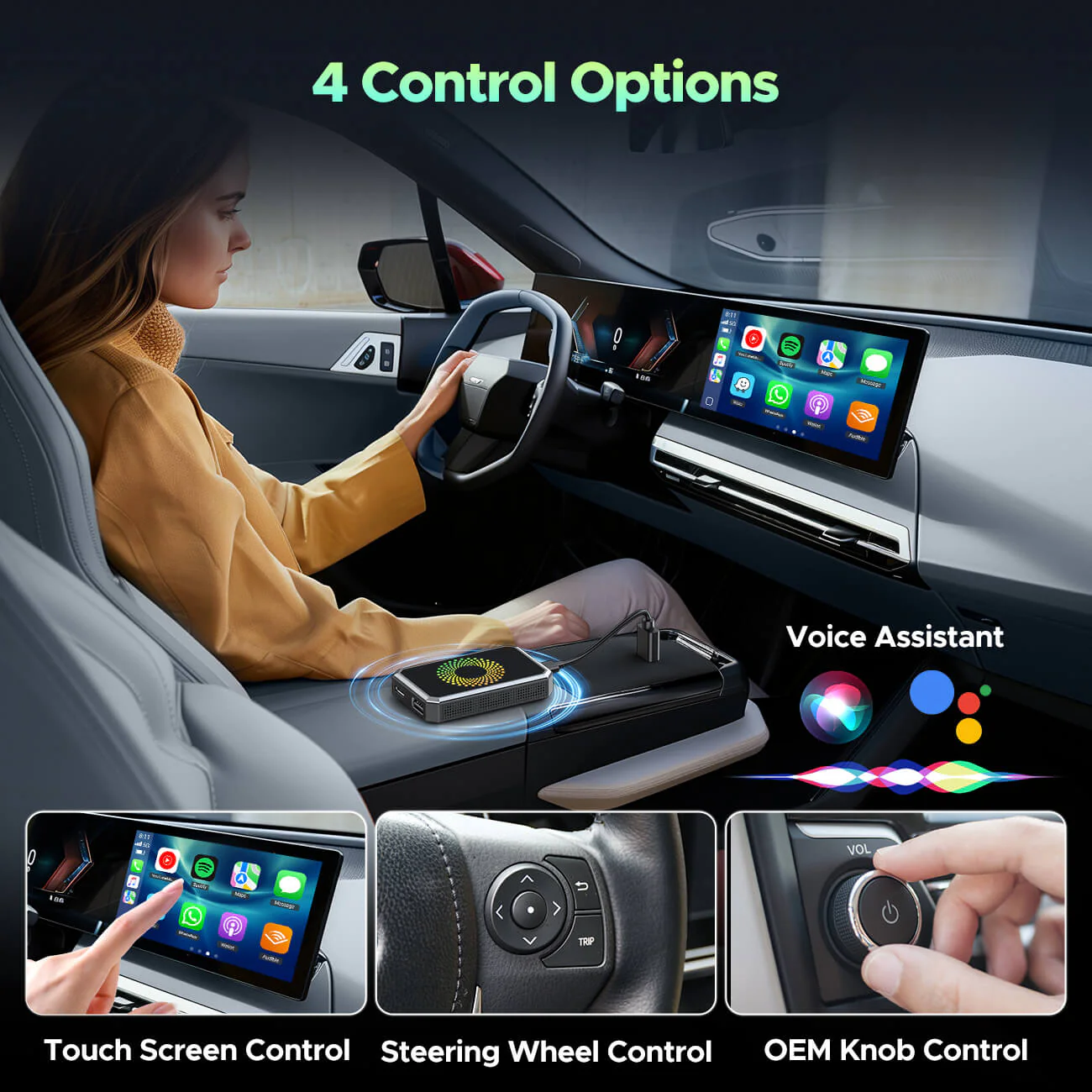 Raptor Home - 3‑in‑1 Magic Video Box – Wireless CarPlay & Android Auto + YouTube/TikTok/Netflix Streaming Dongle with HDMI & USB