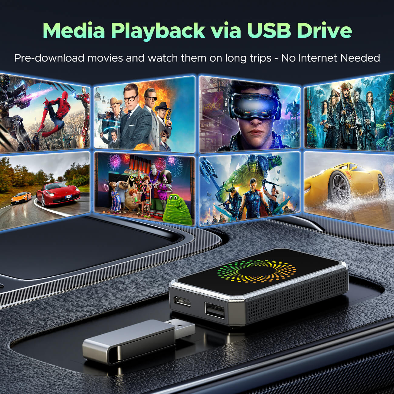 Raptor Home - 3‑in‑1 Magic Video Box – Wireless CarPlay & Android Auto + YouTube/TikTok/Netflix Streaming Dongle with HDMI & USB