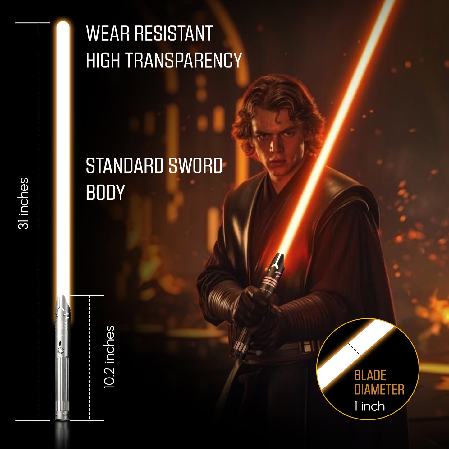 Real Jedi Metal Dueling Lightsaber - 16 Colors, Pack of Two