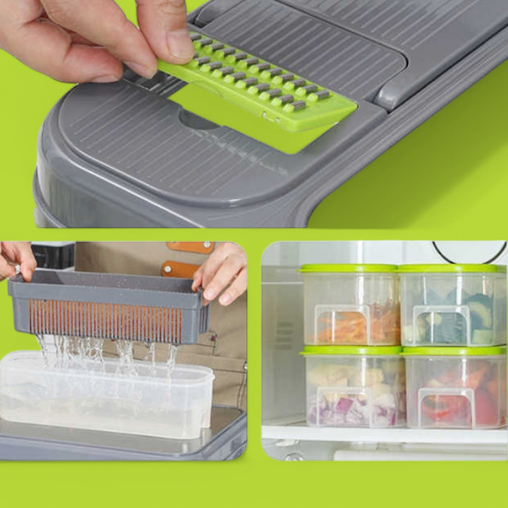 Raptor Home 28-Piece Vegetable Slicer & Chopper with Stainless Steel Cutting Board