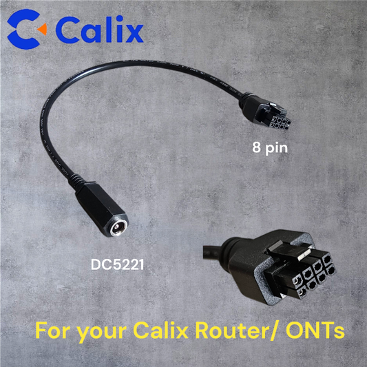8 pin to DC 5221 UPS and Power Cable for Calix Routers and ONT