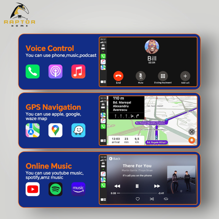 Raptor Home 2 in 1 Wireless Android Auto & Apple Car Play Adapter Dongle