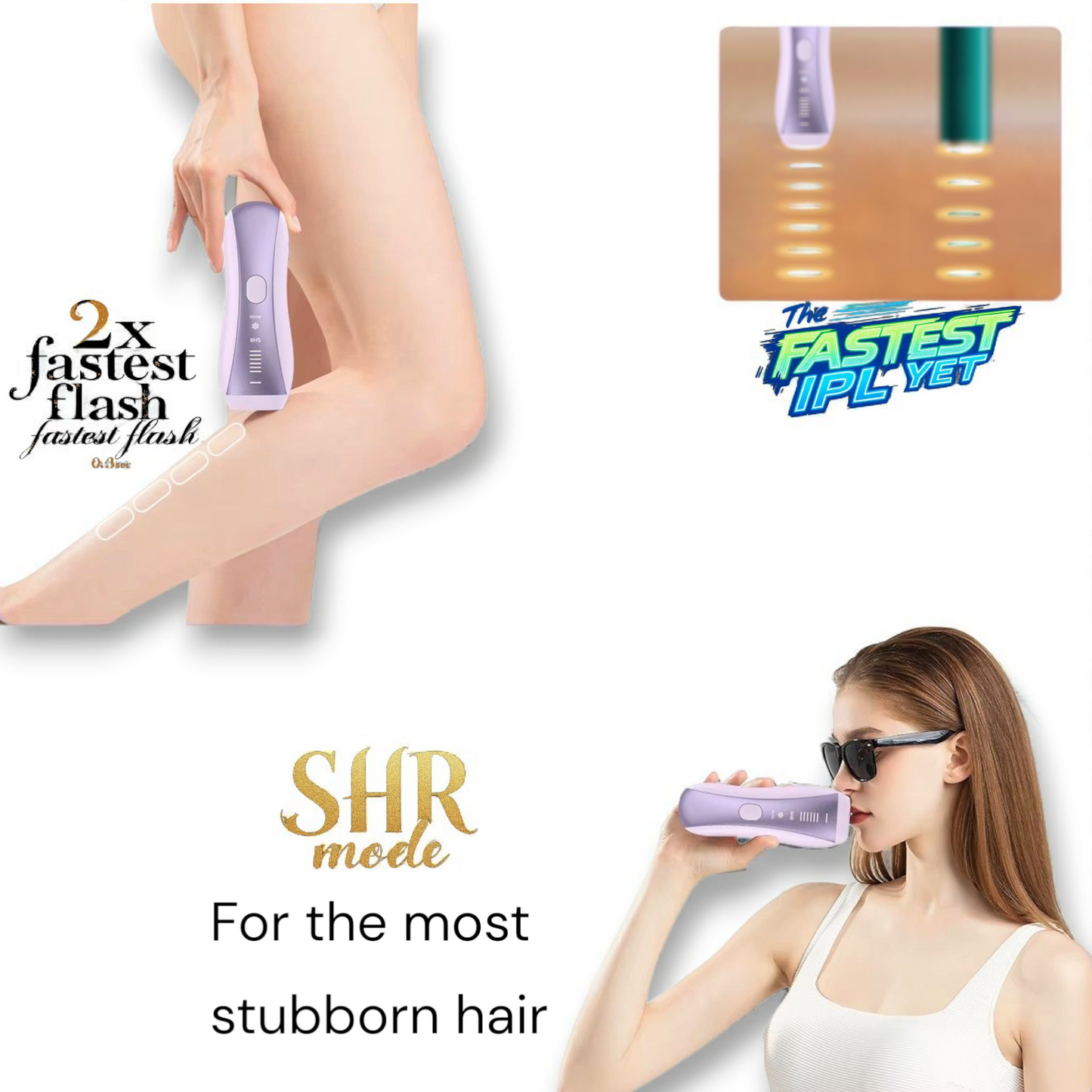 Raptor Home IPL Hair Removal Device – Painless Sapphire Cooling Laser IPL for Women & Men – 6 Energy Levels for Face, Legs, Arms, Bikini & More