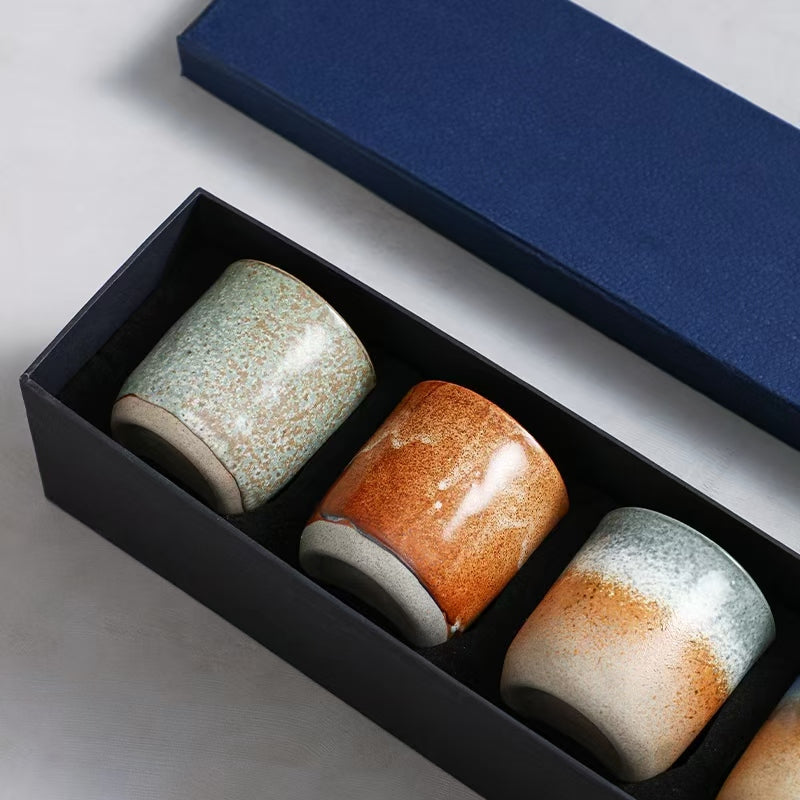 Raptor Home Japanese Glazed 220ml Coffee & Tea Cups in a gift box - set of 4