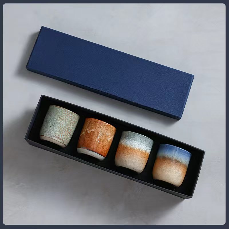Raptor Home Japanese Glazed 220ml Coffee & Tea Cups in a gift box - set of 4