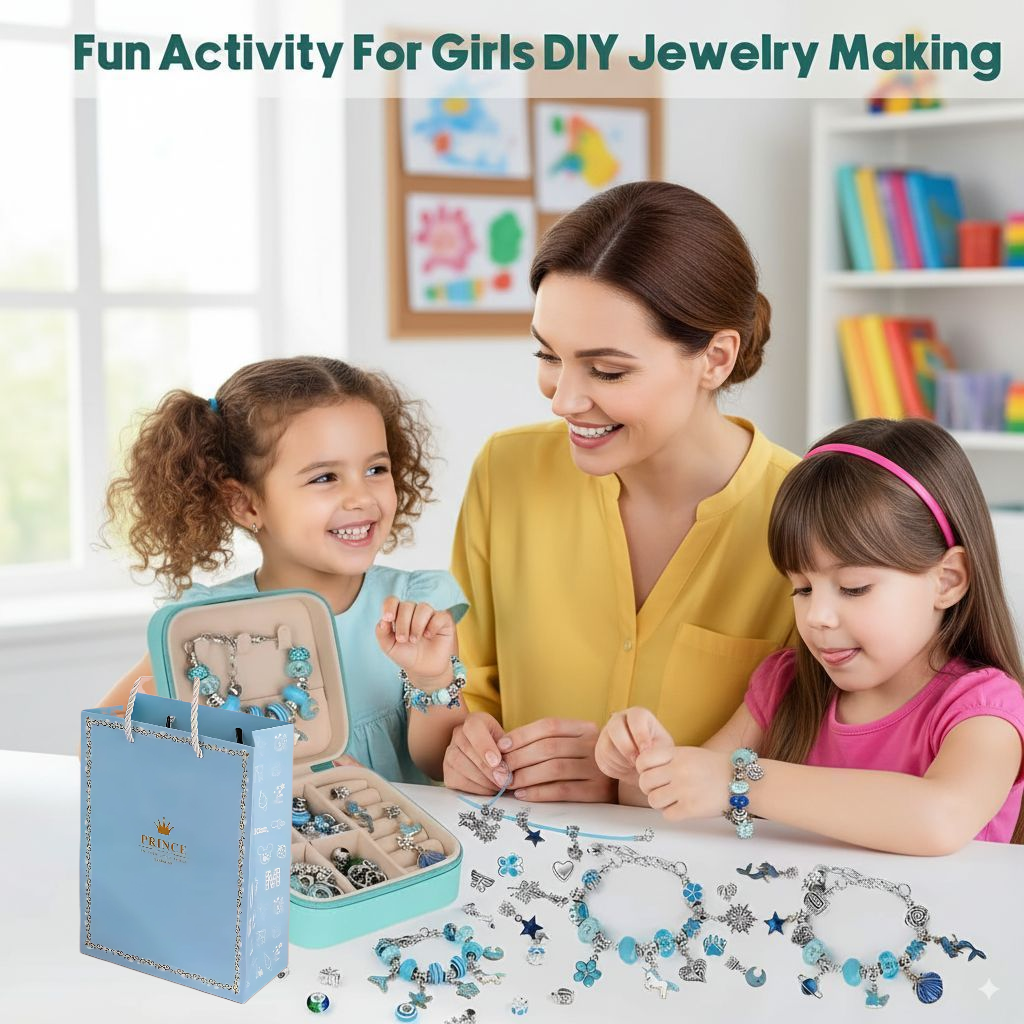 Raptor Home - DIY Charm Bracelet & Necklace Kit with Storage Box