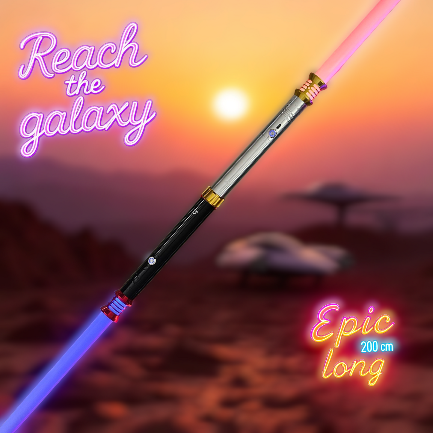 Raptor Home - Real Jedi Metal Lightsaber - 15RGB Long Handle (New Beginnings Series)